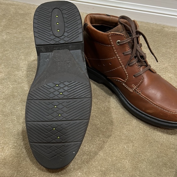 Men’s Size 11.5 M Clark’s Wave Brown Leather Boots - Picture 11 of 13